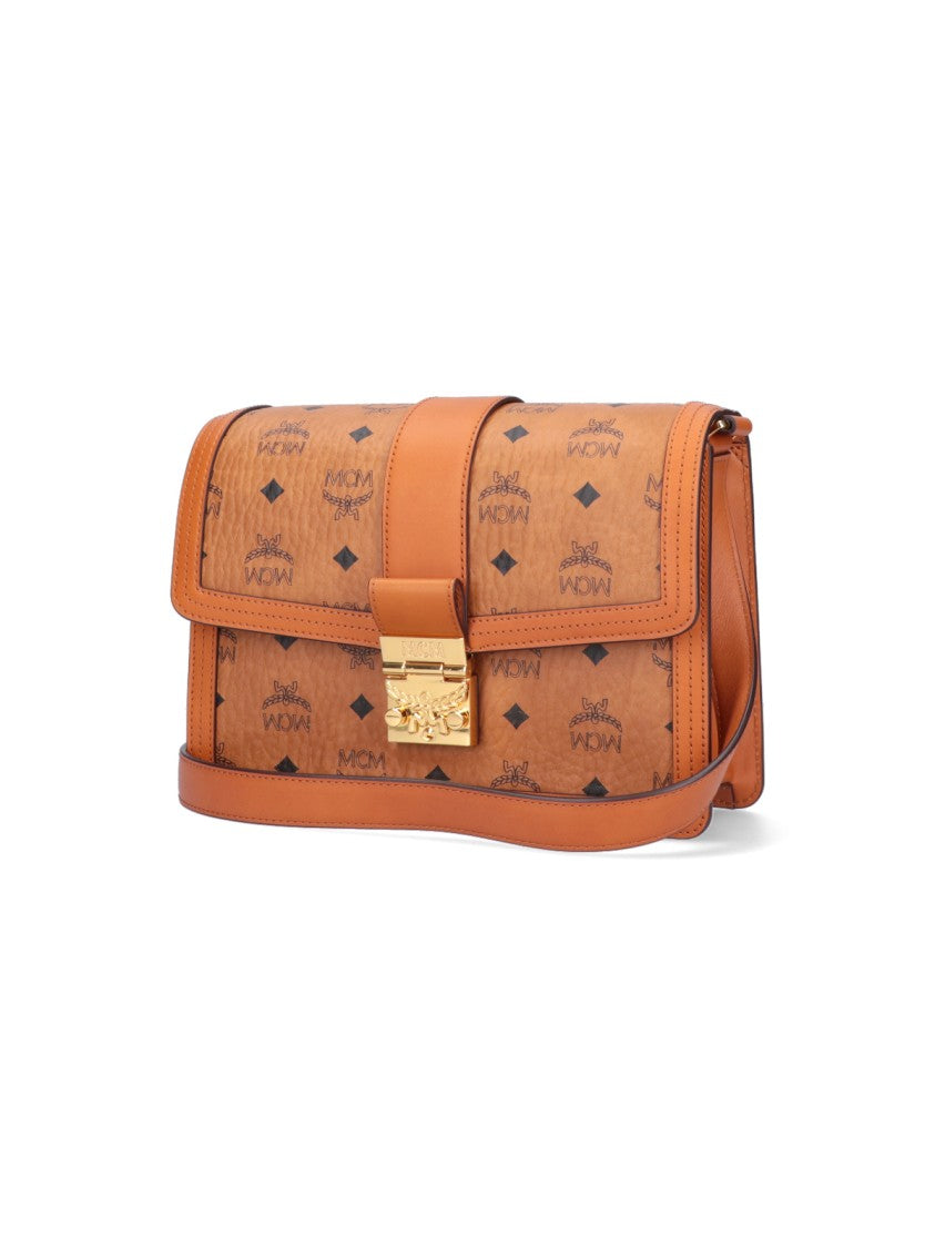 Mcm Brown Tracy Visetos Logo Shoulder Bag