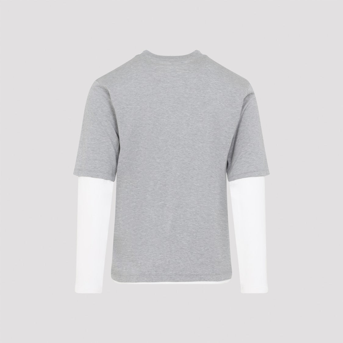Celine Mélange Grey Cotton Long-Sleeved T-Shirt With Layered Design