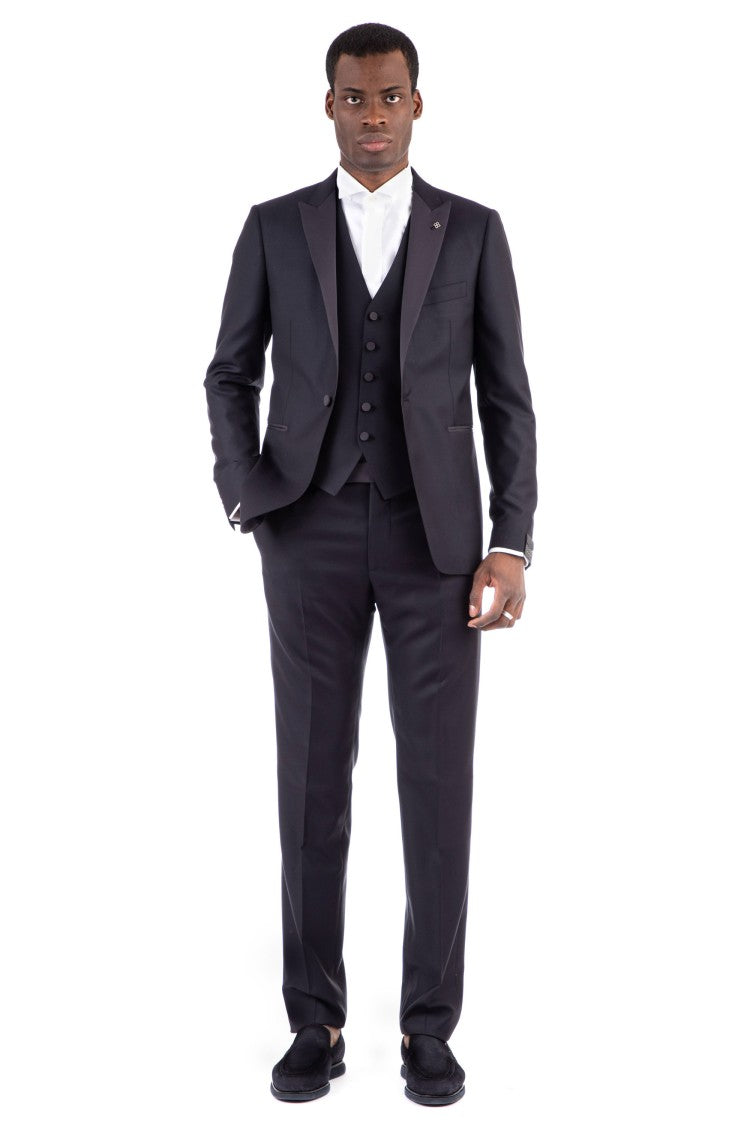 Tagliatore Wool-Silk Suit With Vest Bruce Line