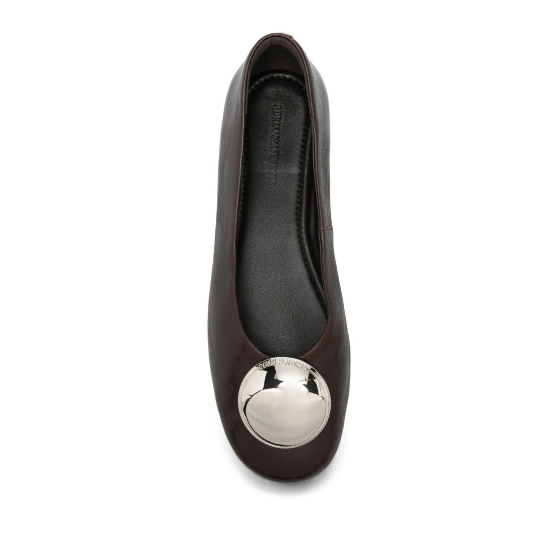 Adrianna Feretti Brown Silver Embellishment Leather Flats