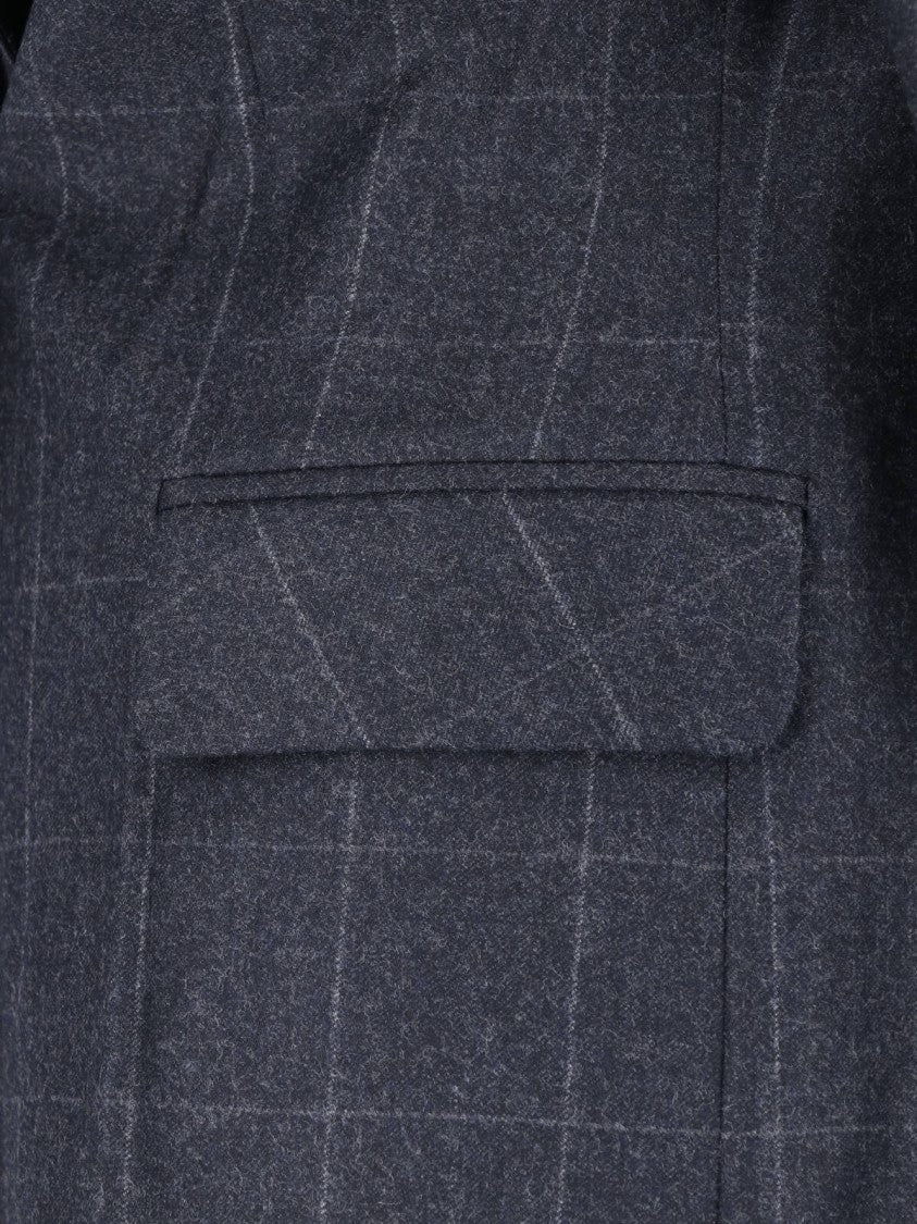 Sibel Saral Grey Sibel Saral Single-Breasted Virgin Wool Blazer