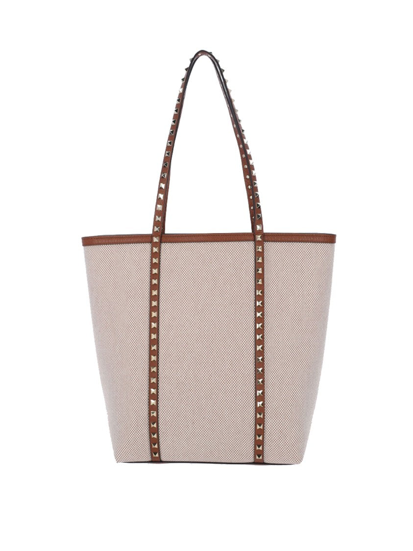 Valentino Garavani "Rockstud" Tote Bag – Beige