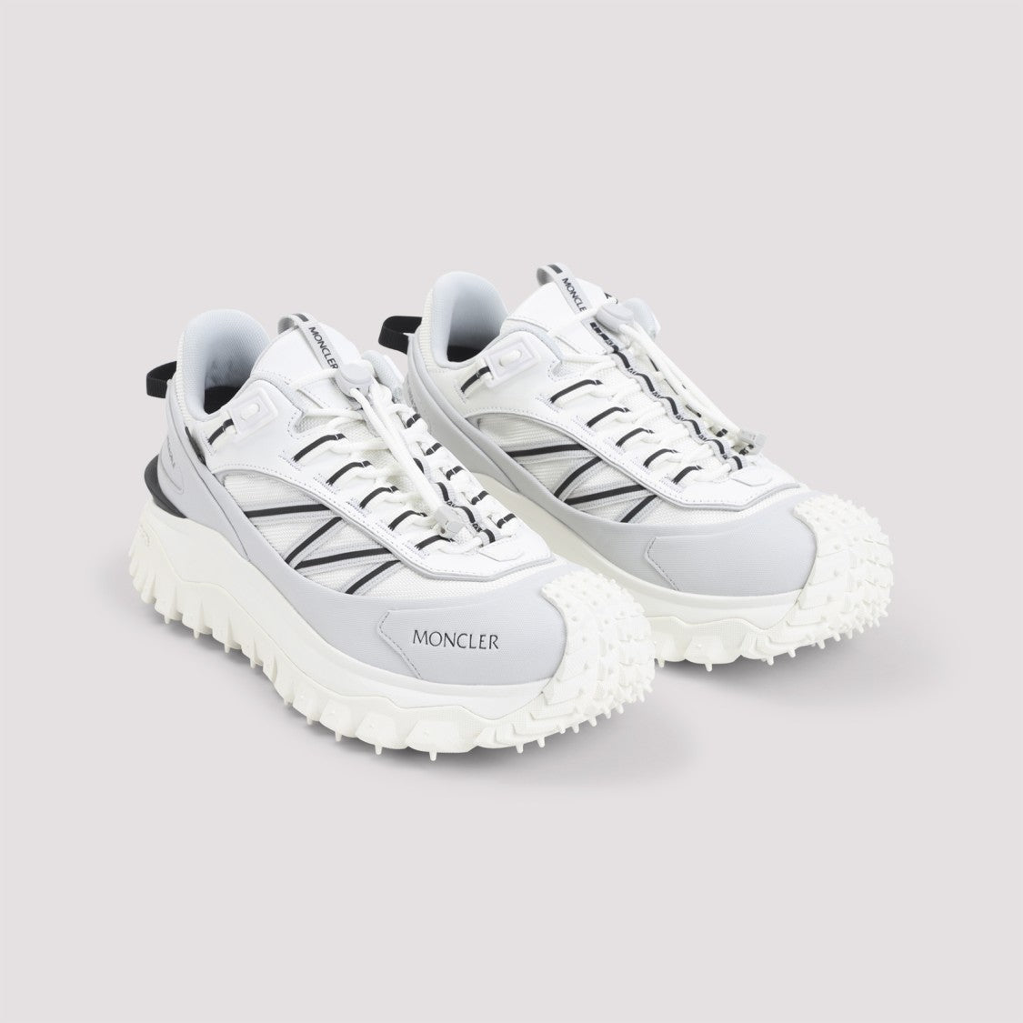 Moncler Chunky Leather Sneakers With Rugged Sole And Subtle Branding