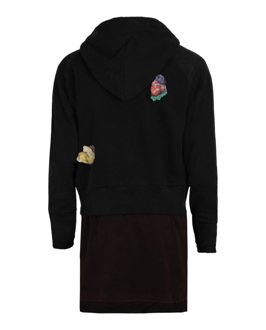 Givenchy Overlapped Hoodie In Cotton With Decals