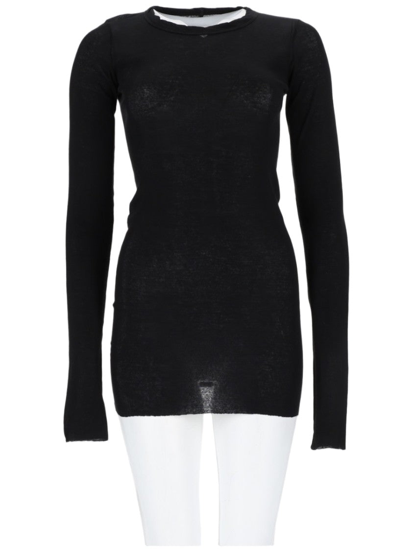 Rick Owens Fitted Vertical Seam Long-Sleeve Cotton T-Shirt