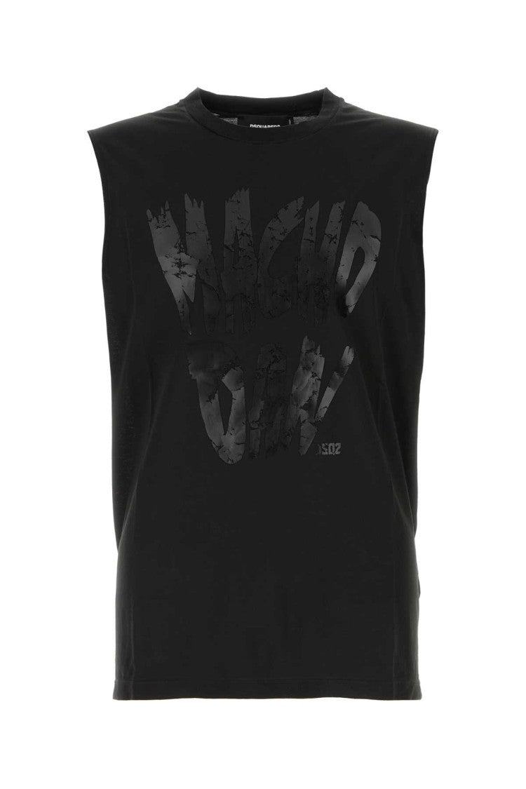 Dsquared2 Black Cotton Tank Top