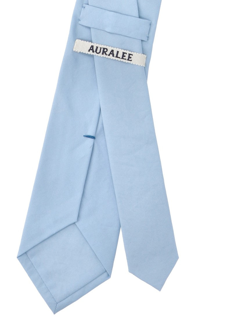 Auralee Adjustable Light Blue Cotton Tie With Classic Design