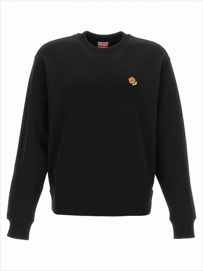 Kenzo Long-Sleeve Cotton Sweatshirt With Embroidered Floral Detail