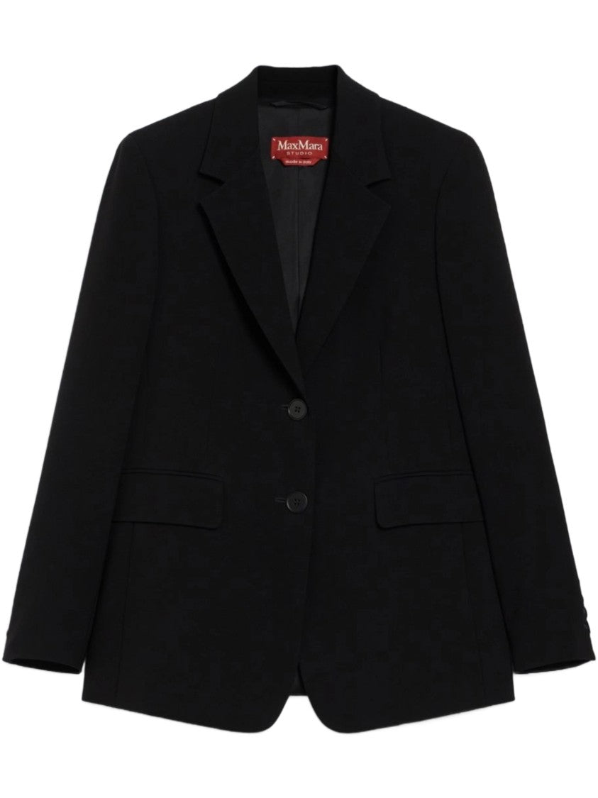 Max Mara Linz Tailored Virgin Wool Minimalist Blazer