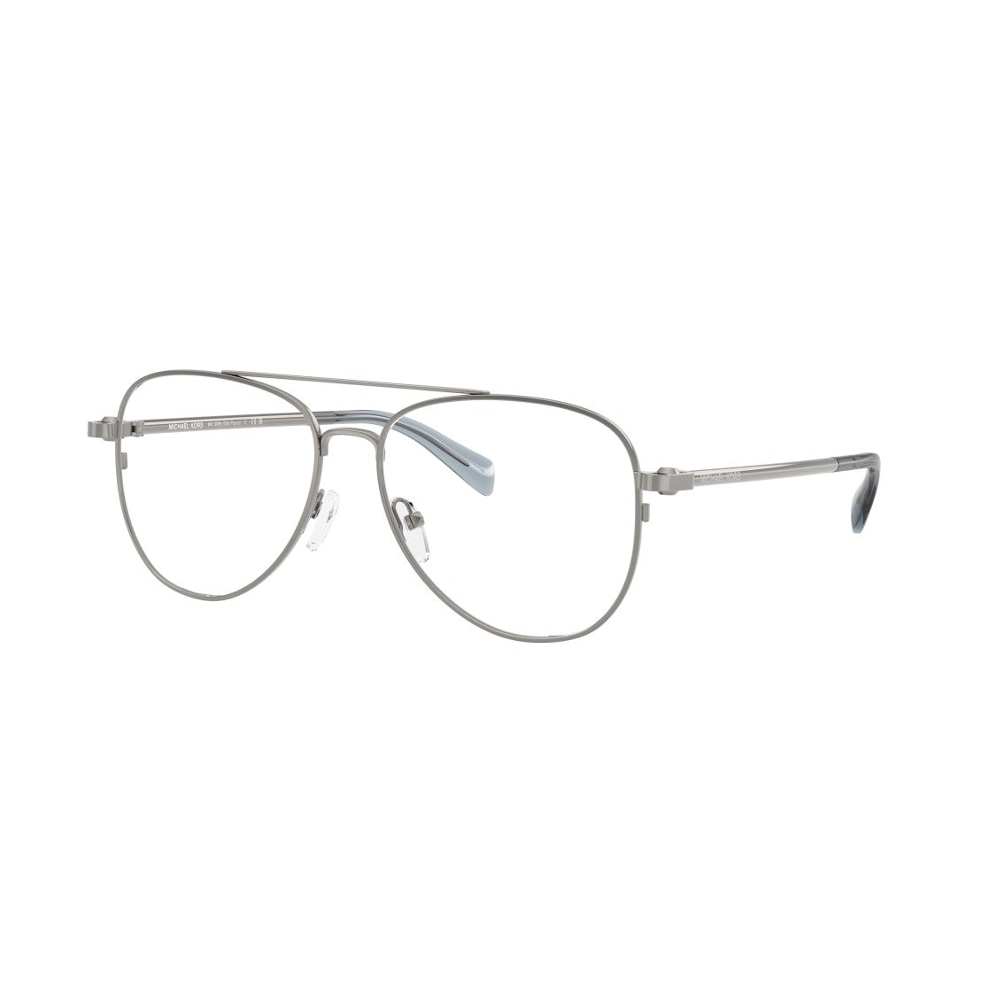 Michael Kors 0Mk3089 Double Bridge Silver Metal Sunglasses With Rounded Lenses