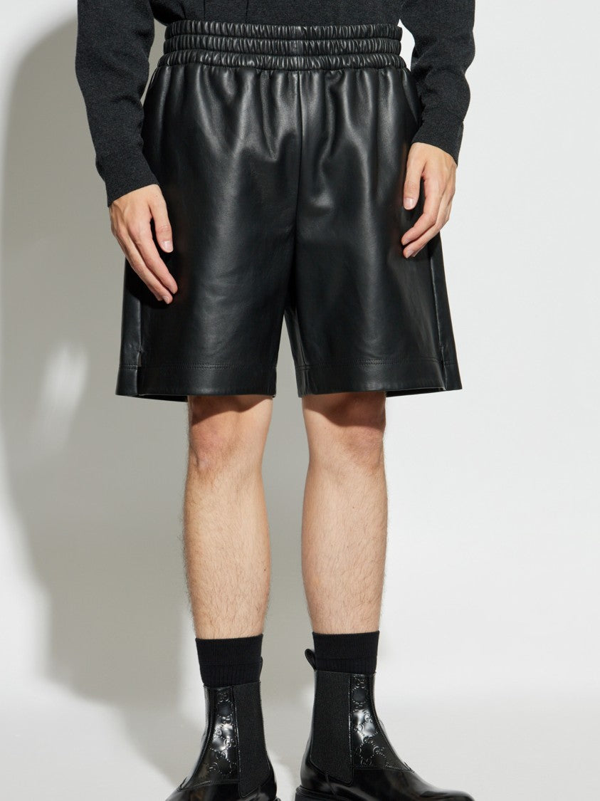 Gucci Black Matte Finish Elastic Waist Shorts
