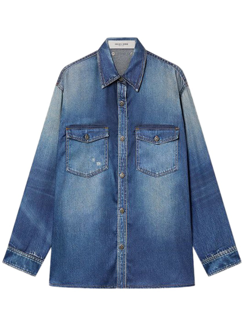 Golden Goose Denim-Inspired Long Sleeve Shirt With Classic Collar
