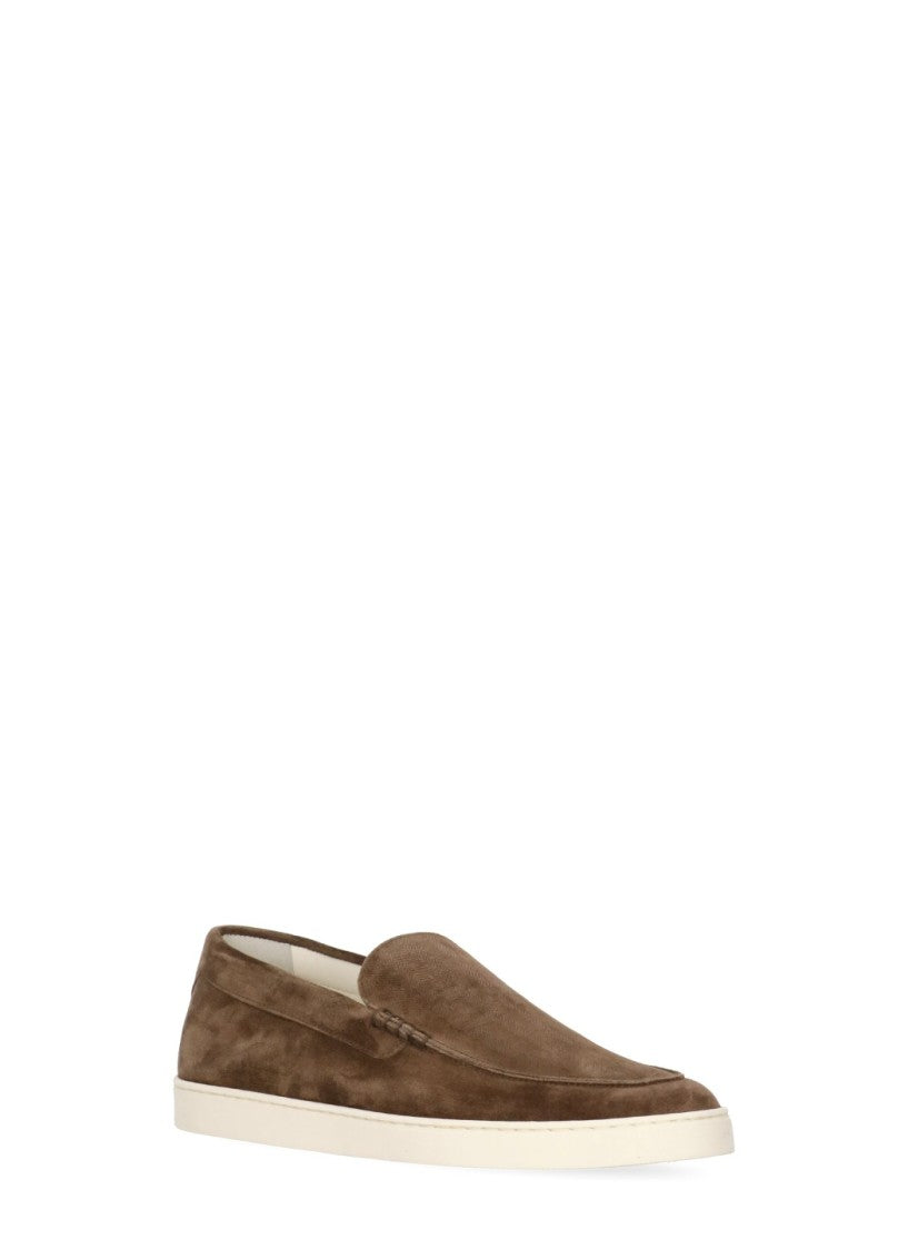 Brunello Cucinelli Brown Round Toe Suede Loafers