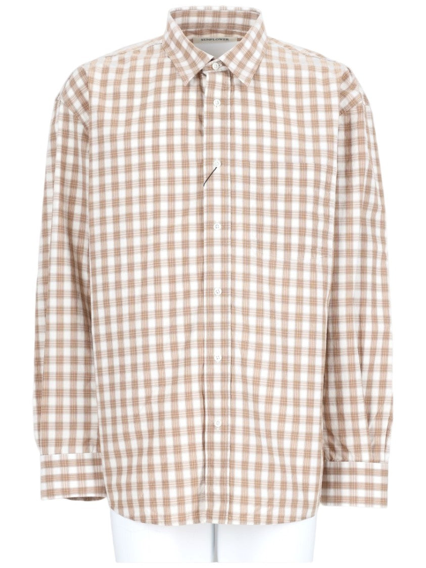 Sunflower New Base Checkered Long-Sleeve Cotton Shirt