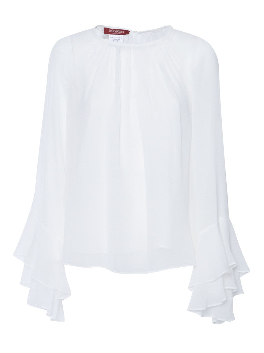 Max Mara Flowing Silk Tunic With Flared Sleeves