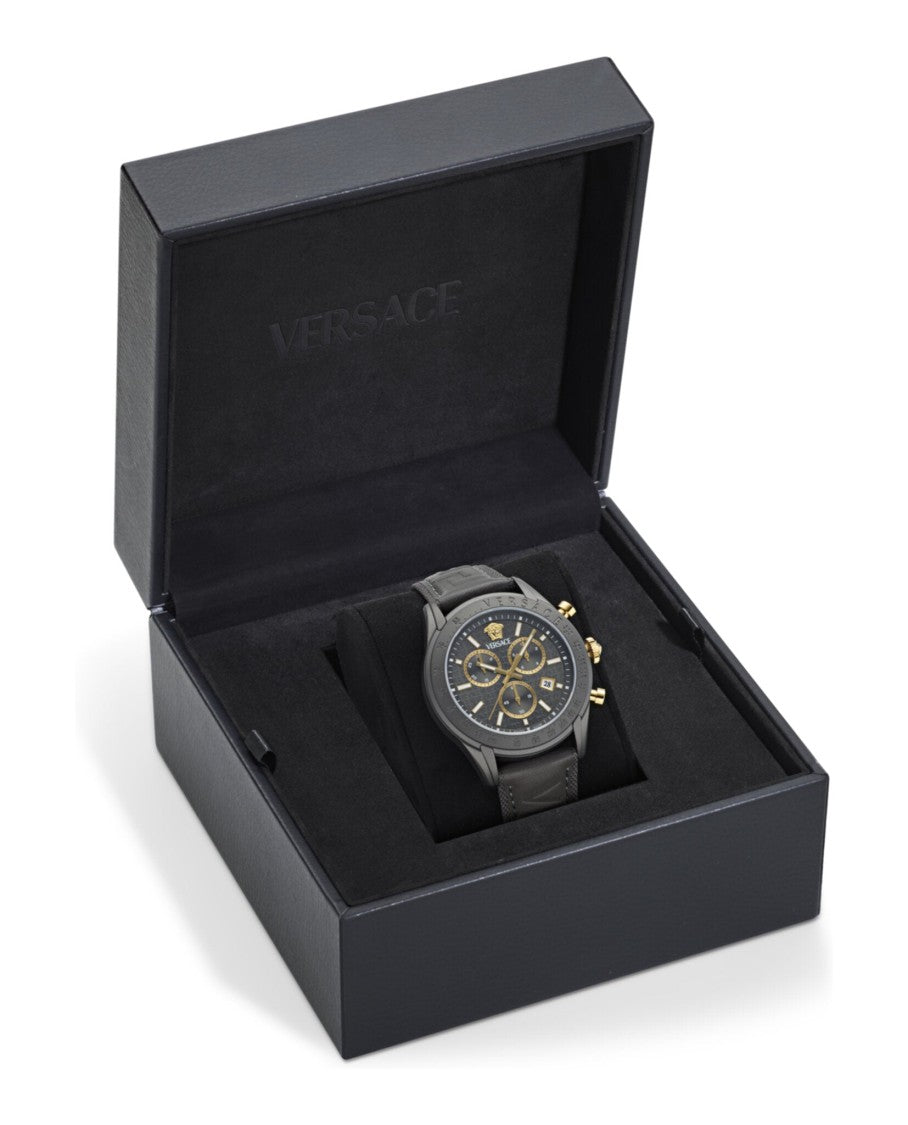 Versace Chrono Master Leather Watch