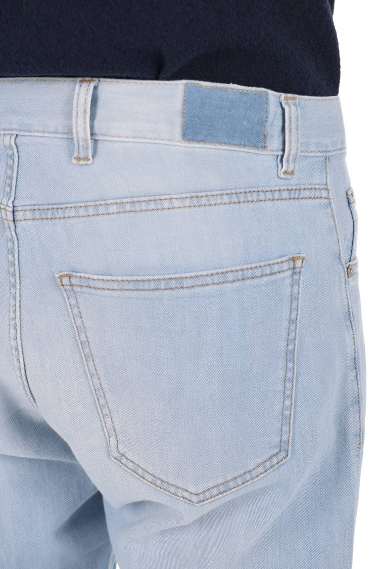 Eleventy Slim Fit Stretch Denim Jeans With Five-Pocket Design