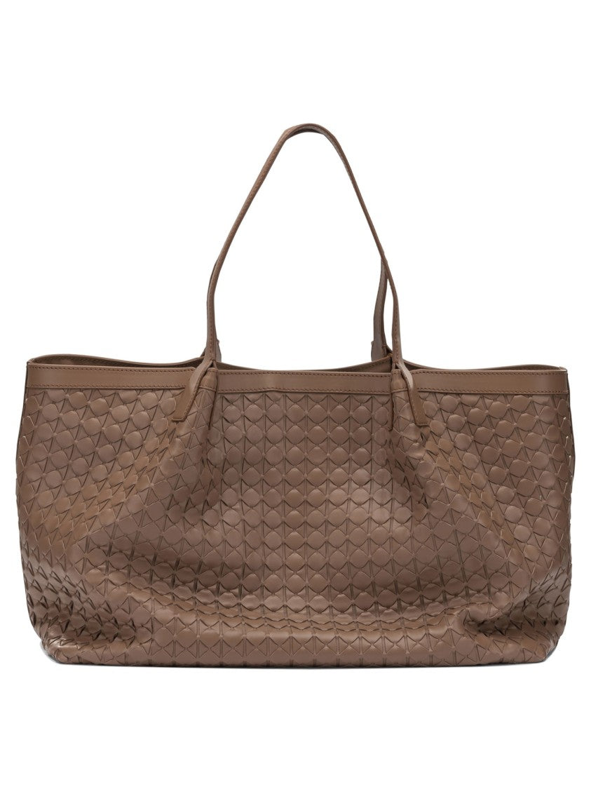 Serapian Textured Nappa Leather Large Shoulder Bag