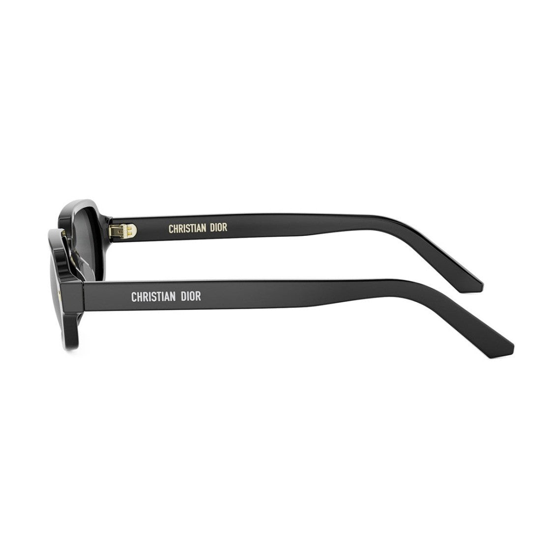 Dior Rectangular Black Acetate Sunglasses With Dark Grey Lenses