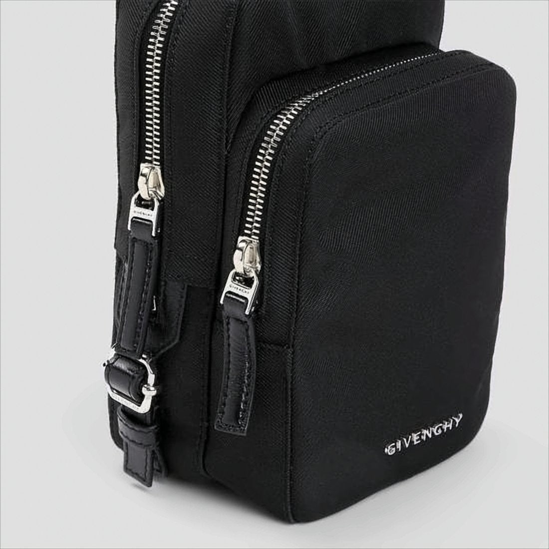 Givenchy Compact Black Polyamide Crossbody Bag With Zippered Compartments