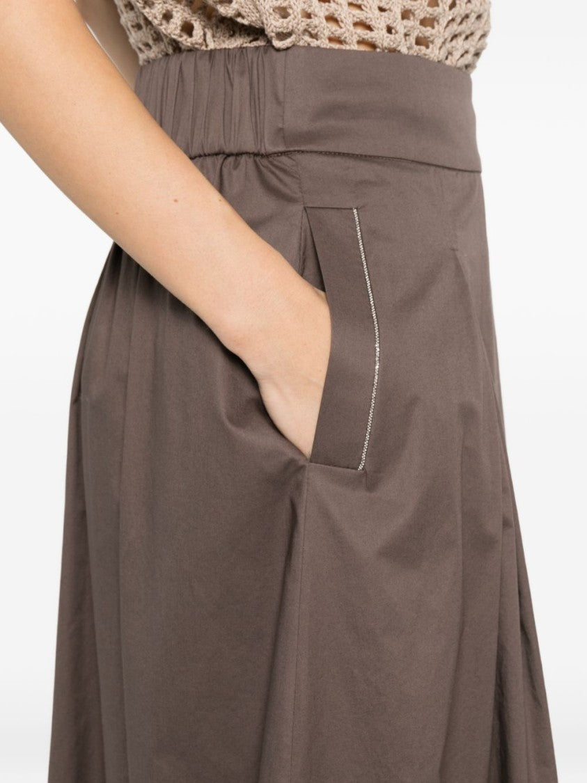 Peserico Flared Midi Skirt With Structured Pleats