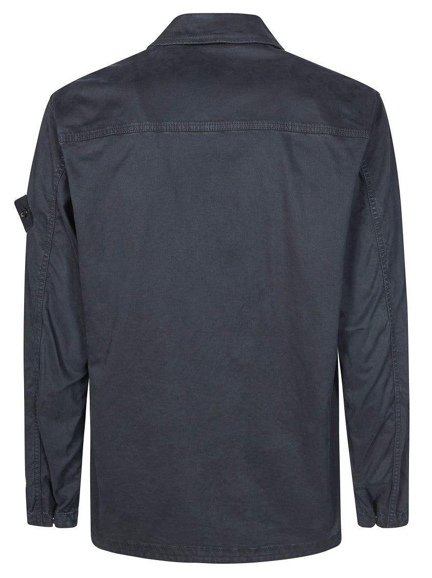 Stone Island Black Cotton Flap Pocket Jacket