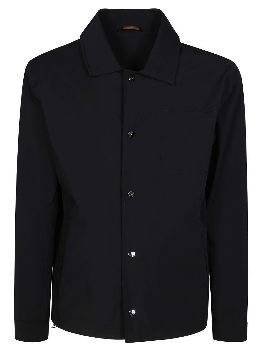 On The Bund Black Work Nylon Snap Jacket