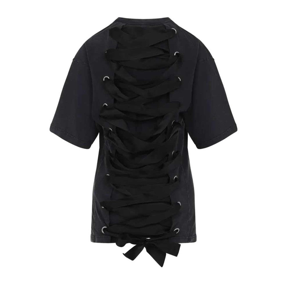 Balenciaga Black Lace-Up T-Shirt