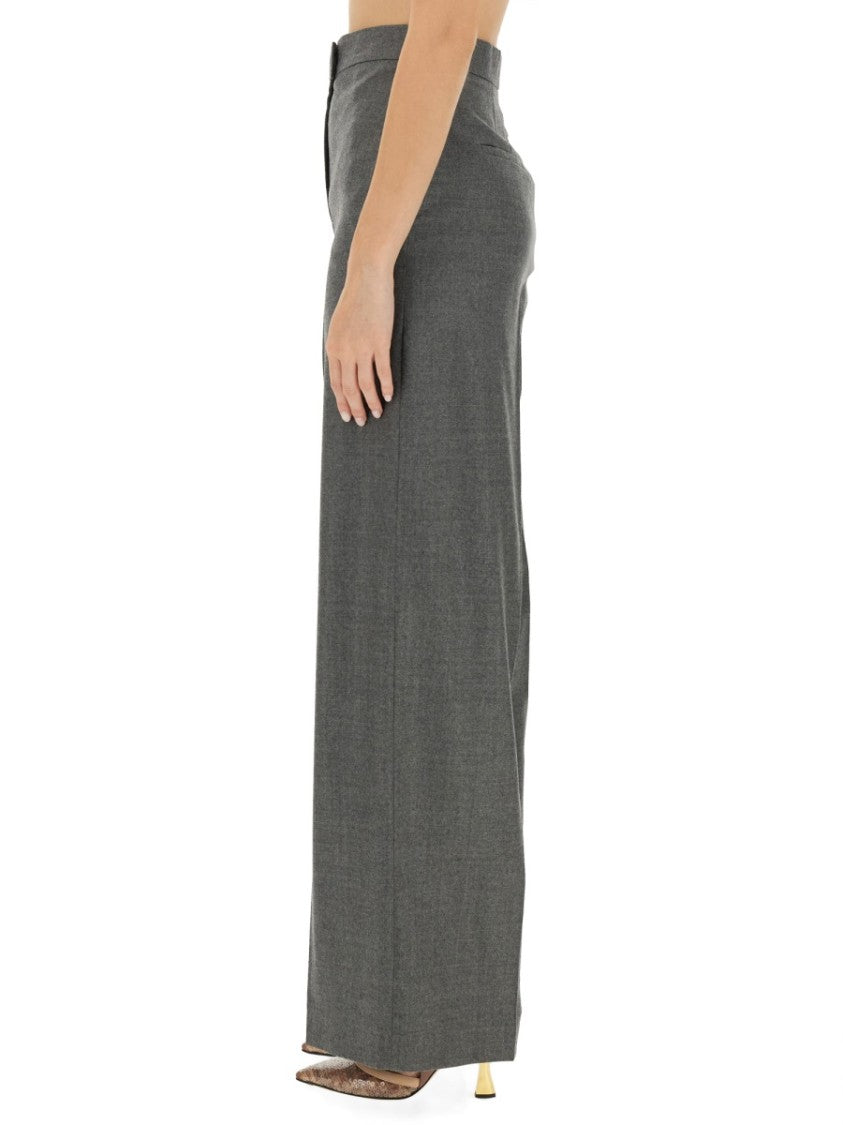 Fendi High-Waisted Wide-Leg Wool Pants