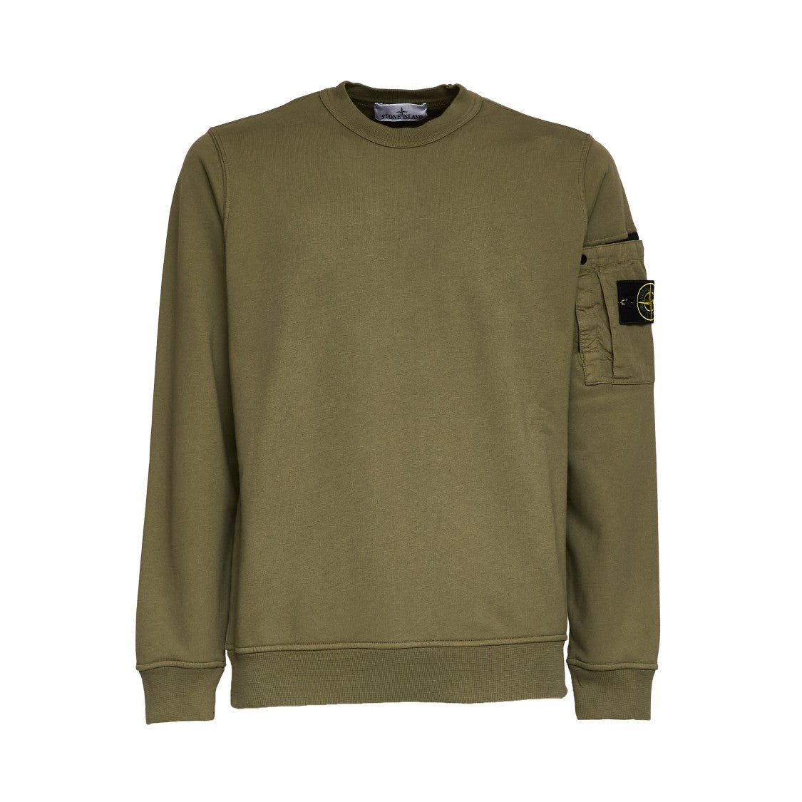 Stone Island Ripstop Pocket Cotton Fleece Crewneck Sweatshirt