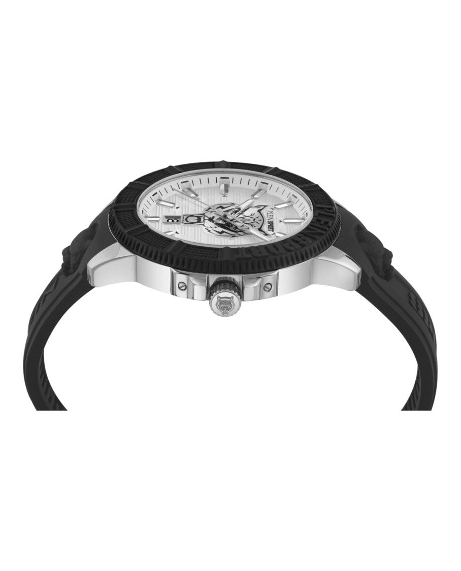 Plein Sport City Rush Silicone Watch With Silver Enamel Dial