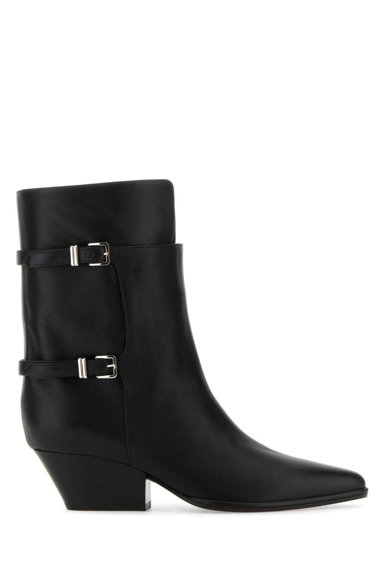 Sergio Rossi Black Leather Thalestris Ankle Boots