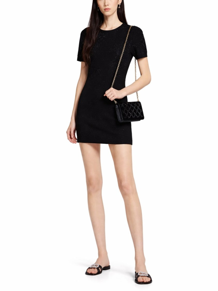 Gucci Fitted Mini Dress With Textured Detailing And Short Sleeves