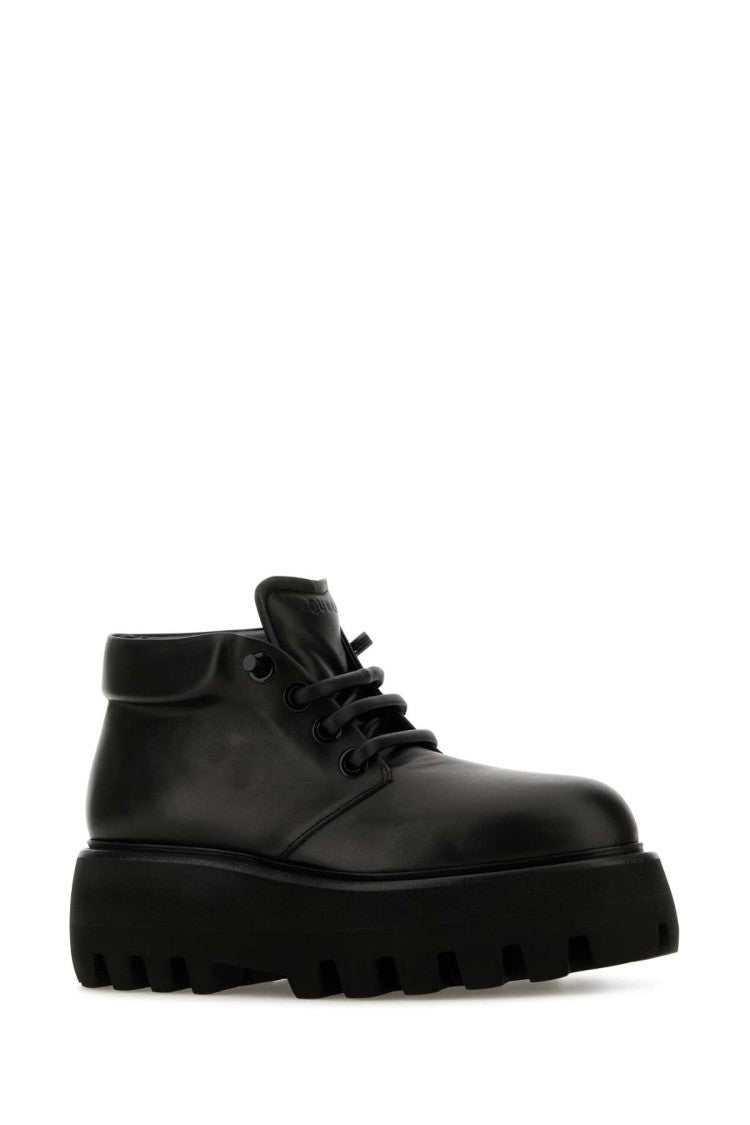 Alexander Mcqueen Black Nappa Leather Sofa Lace-Up Shoes