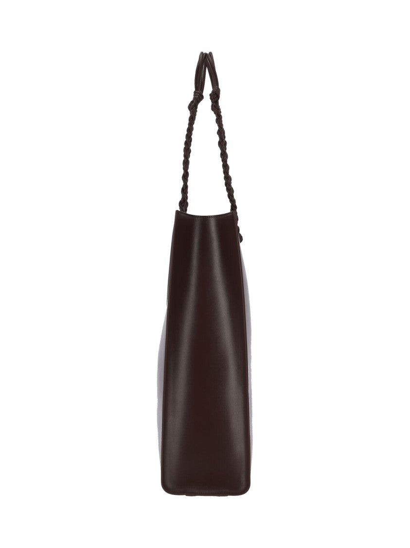 Jil Sander Brown Tangle Braided Leather Tote Bag
