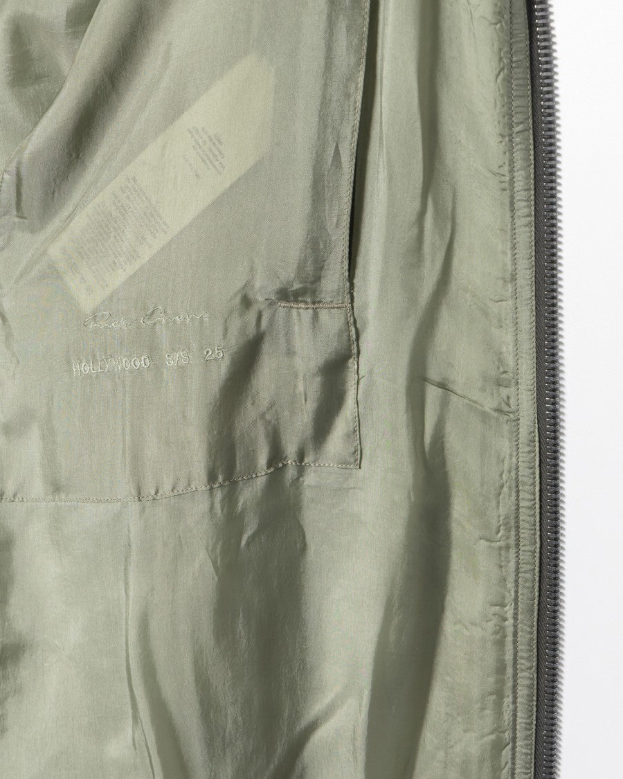 Rick Owens Oversized Celadon Bomber Jacket With Ribbed Details