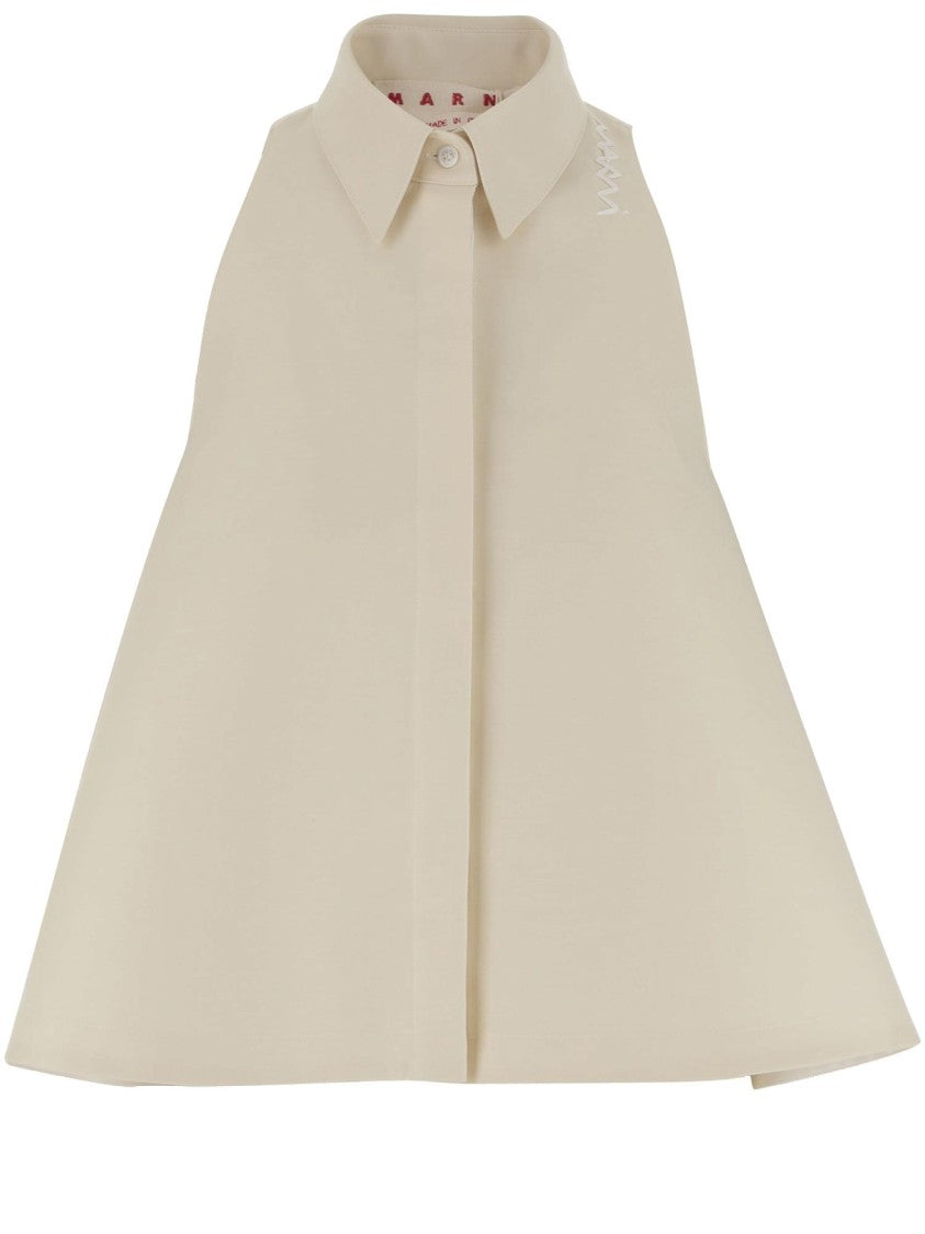 Marni Cotton Logo Flared Top