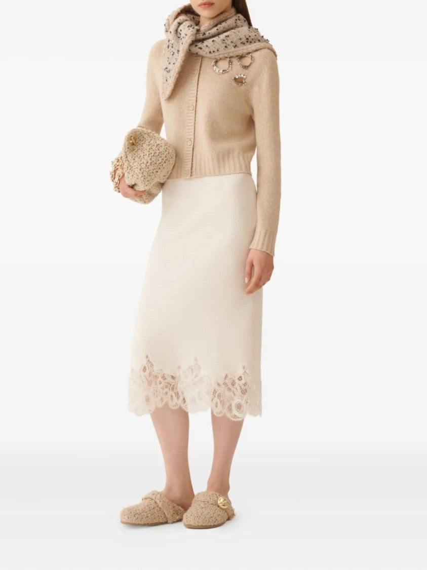 Fabiana Filippi Cropped Knit Cardigan With Decorative Embellishments