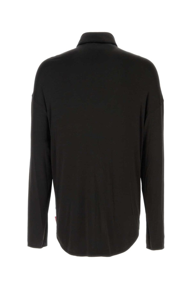 Diesel Black Stretch Acetate S-Frederic Shirt