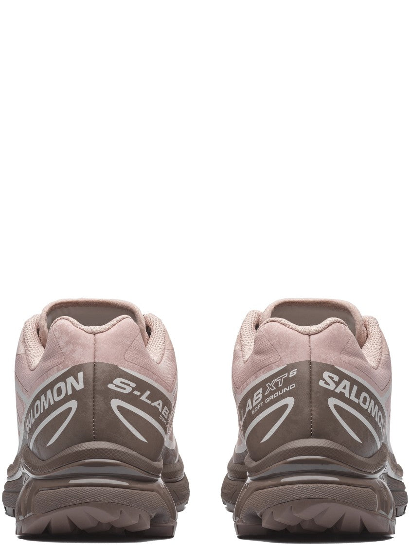 Salomon Pink Brown Xt-6 Mesh Quick-Lace Sneakers