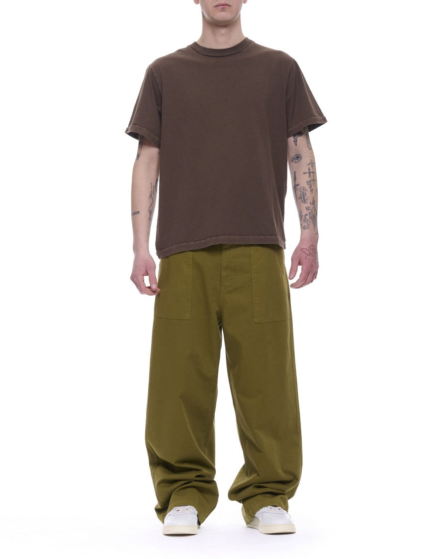 Cellar Door Olive Green Sasha Oversized Cotton Trousers