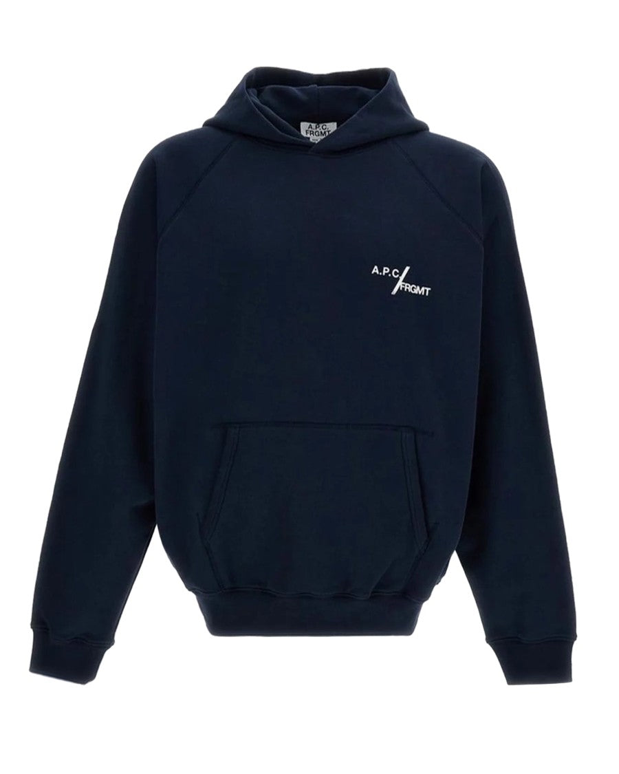 A.P.C. Cotton Fleece Hoodie With Silver Logo Detail
