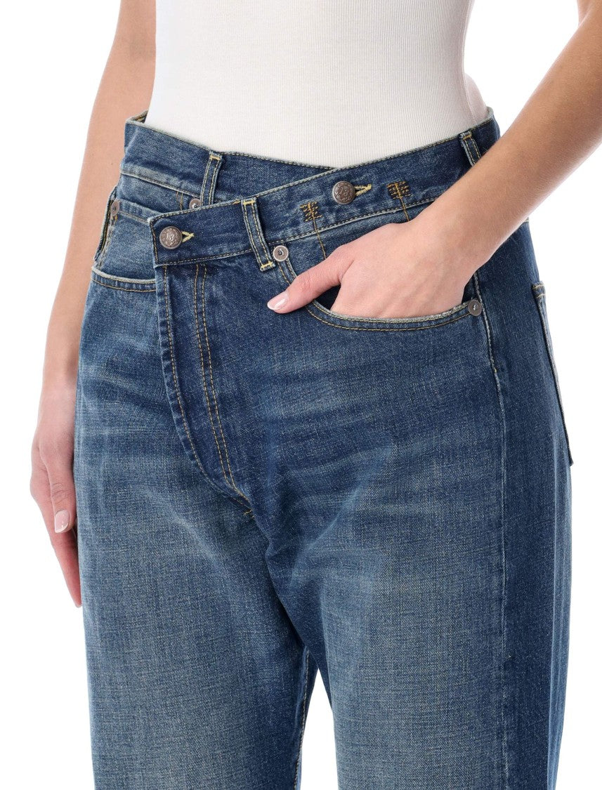 R13 Crossover High Waisted Straight Jeans