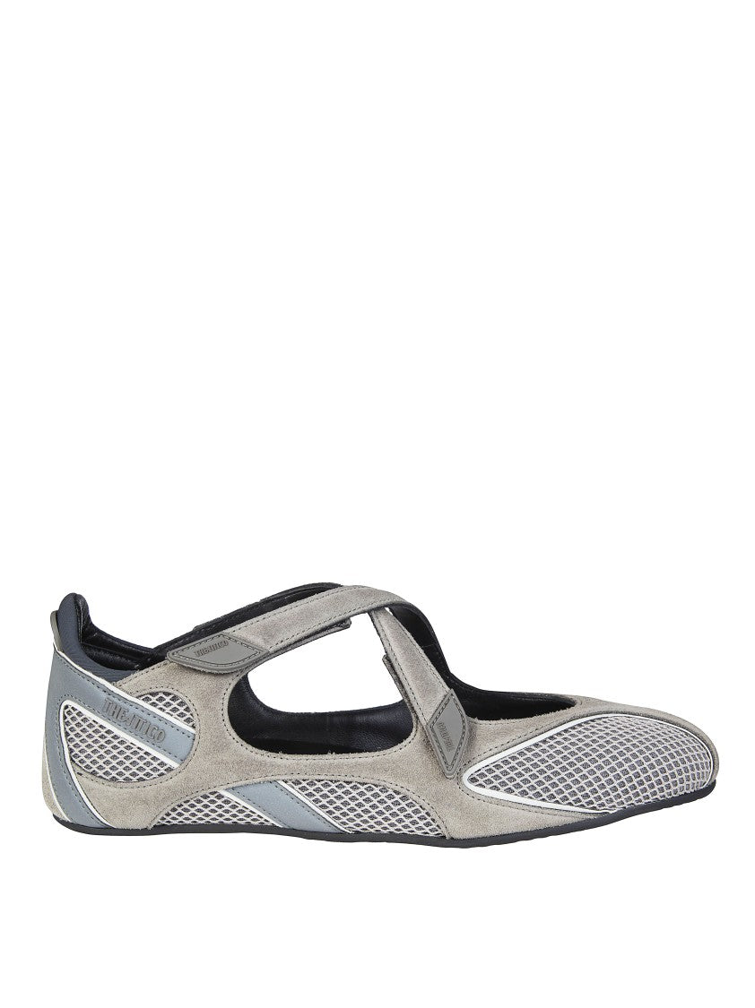 The Attico Grey Ballerina Floor01 Mesh Flats
