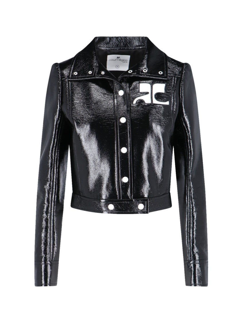 Courrèges Black Vinyl Reedition Cotton Jacket
