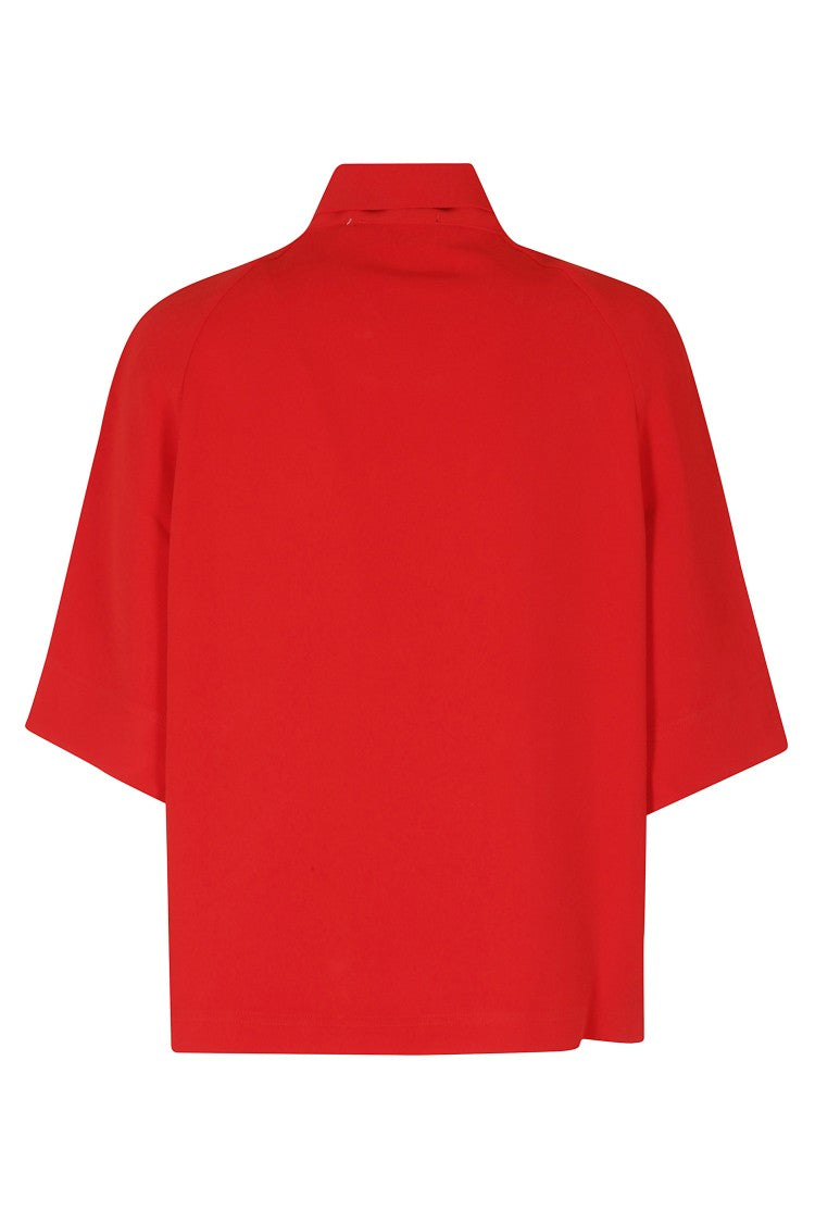 Essentiel Antwerp Neck Tie Recycled Polyester Cropped Blouse