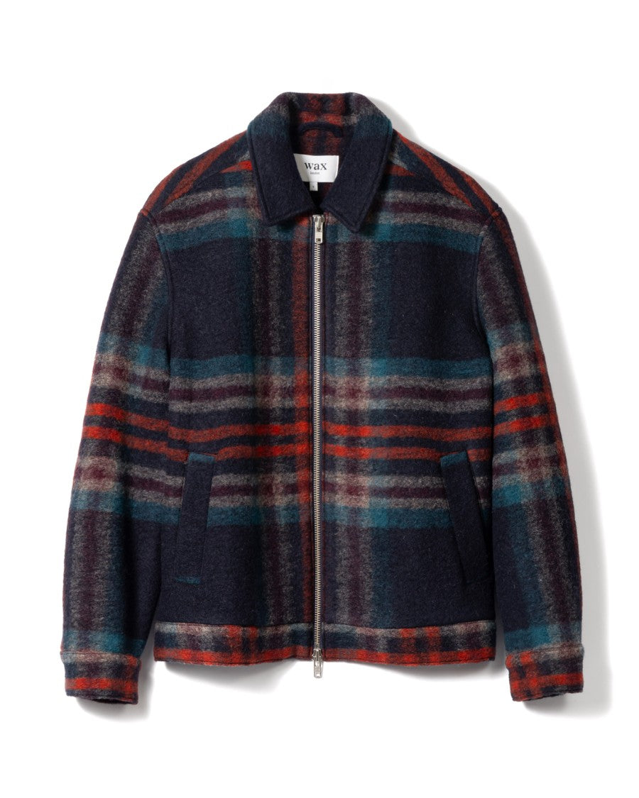 Wax London Woolen Check Heath Jacket With Navy