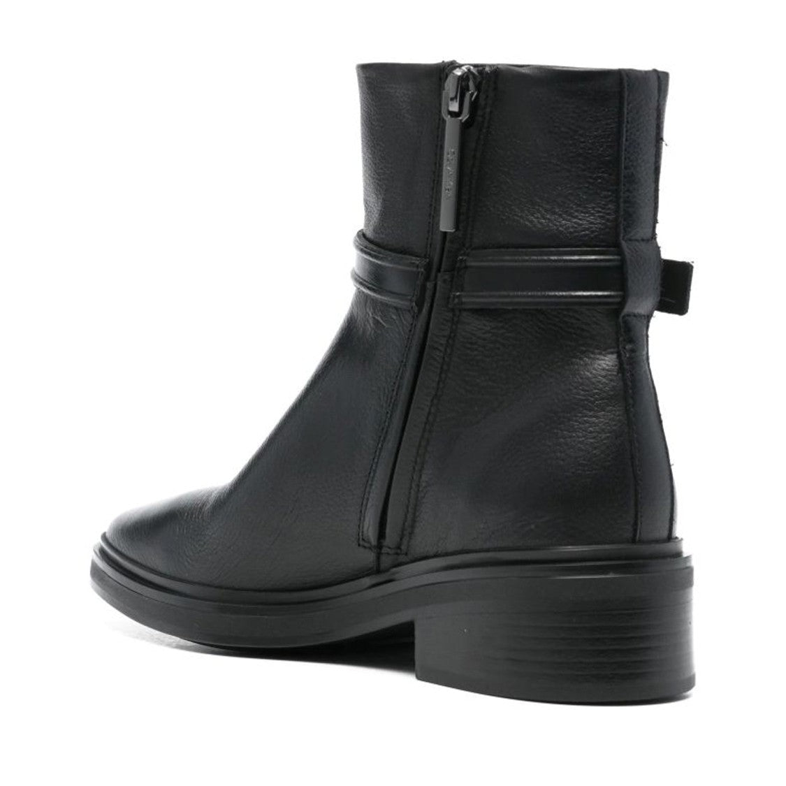 Calvin Klein Black Metallic Accent Leather Ankle Boots