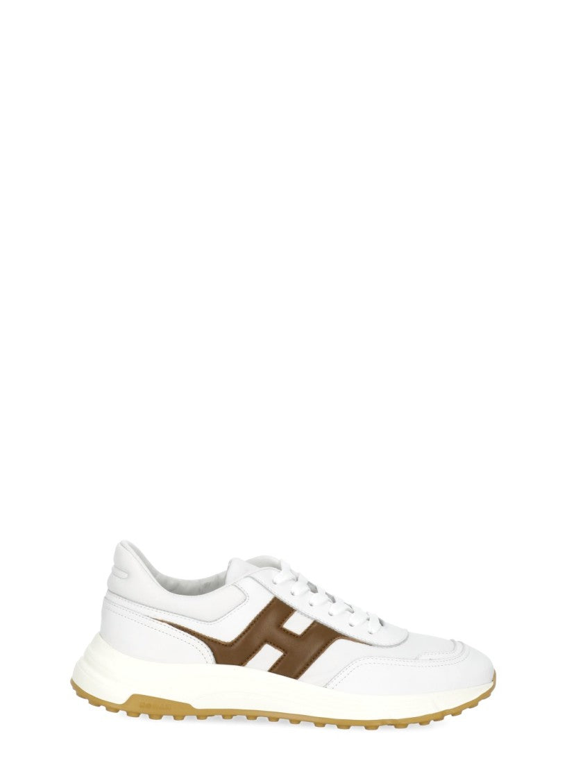 Hogan White Leather Low-Top Sneakers