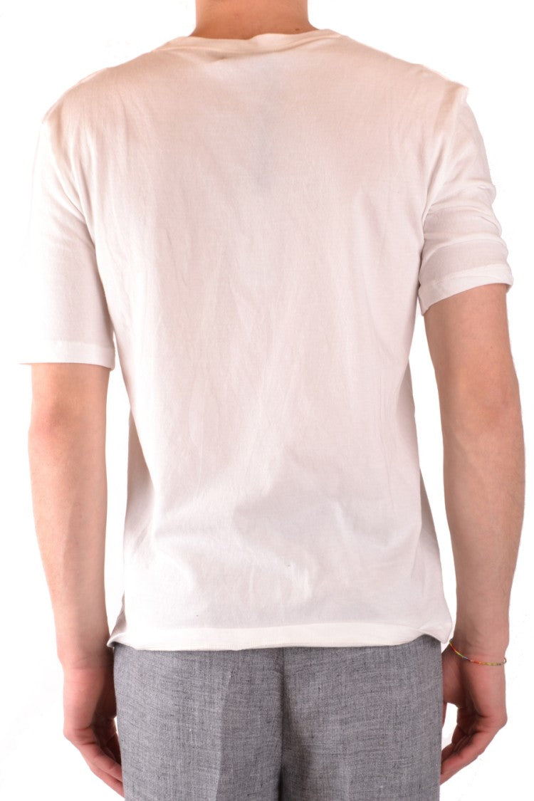Laneus White Crew Neck T-Shirt With Relaxed Fit